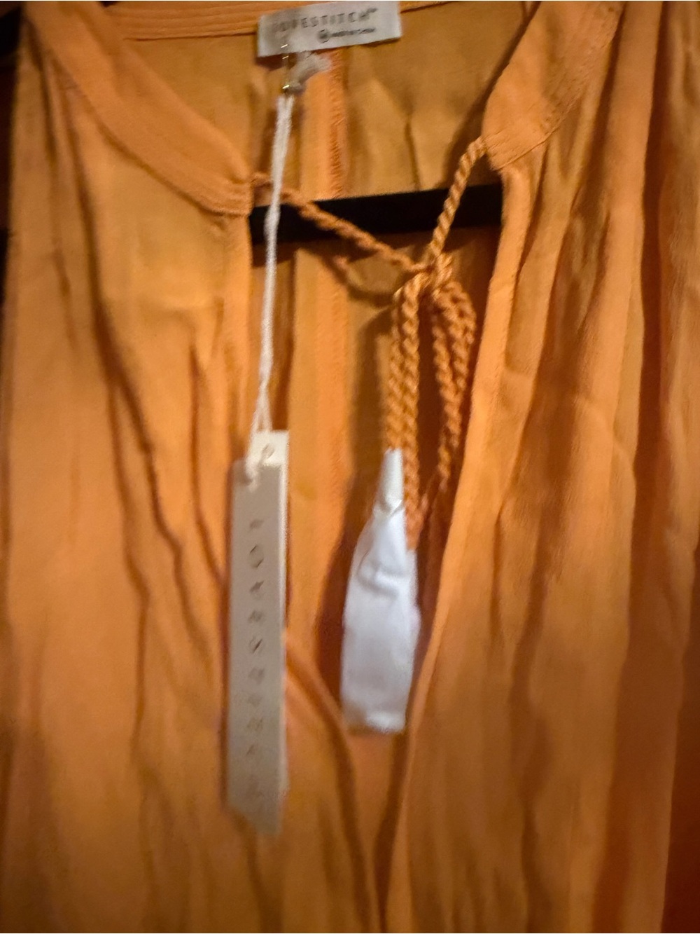 Love Stitch Burnt Orange Tie-Front Blouse